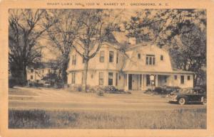 Greensboro North Carolina Shady Lawn Inn Street View Antique Postcard K18355