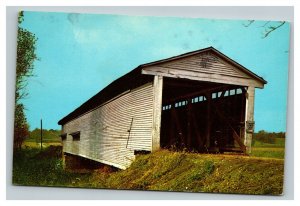 Vintage 1960's Postcard Portland Mills Covered Bridge Rockville Indiana