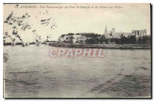 Postcard Old Avignon Panoramic view of Pont St Benezet and Palais des Papes