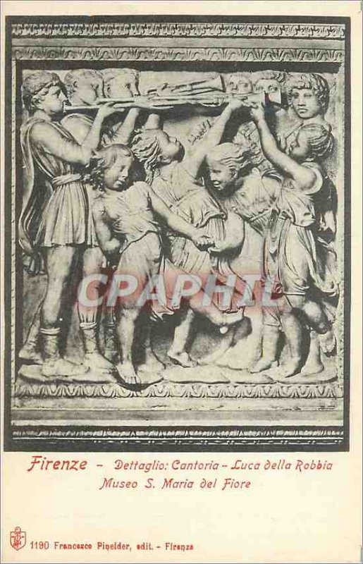 Old Postcard Firenze Dettaglio Cantoria Luca della Robbia Museo S Maria del F...