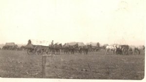 RPPC  US Army Soldiers Horse and Wagon    Real Photo  Postcard