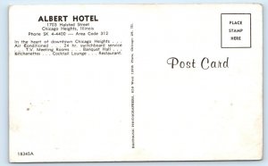 Albert Hotel CHICAGO HEIGHTS Illinois Postcard