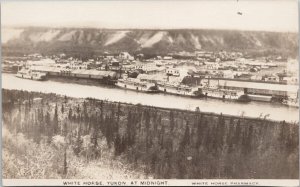 Whitehorse YT at Midnight Yukon River Steamers Ships RPPC Postcard E81 *as is