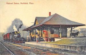 Northfield MA Railroad Station Train Depot Postcard