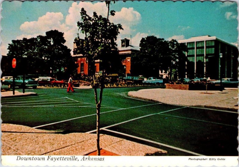 Fayetteville, AR Arkansas  DOWNTOWN STREET SCENE Washington County  4X6 Postcard