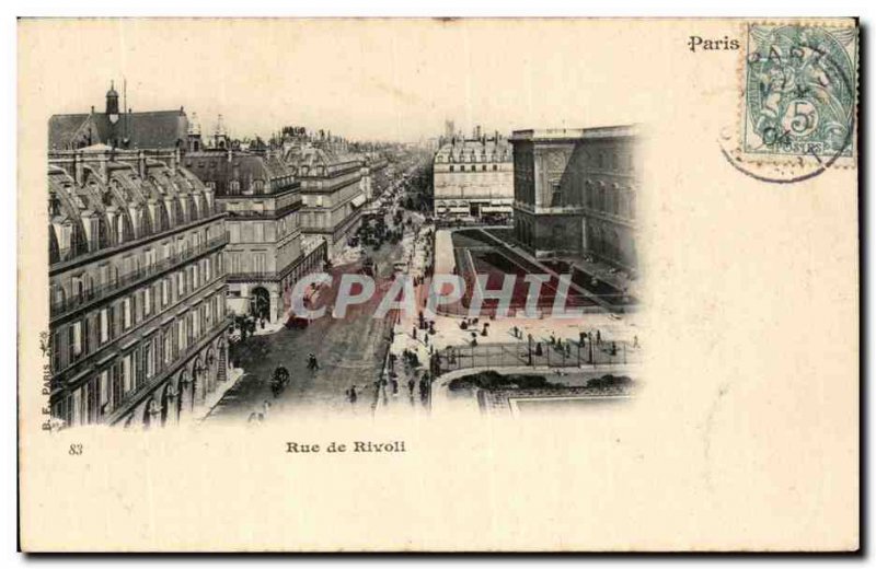 Paris Postcard Old Rue de Rivoli