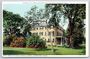 Cartão postal Home Of James Russell Lowell Cambridge Massachusetts paisagem e solo-