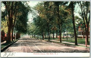 RED BANK NJ RIVERSIDE AVENUE 1909 ANTIQUE POSTCARD