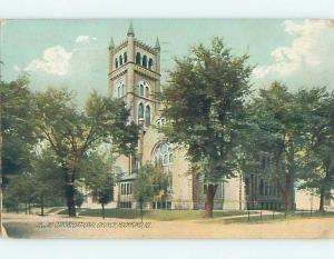 Chipped Divided-Back CHURCH SCENE Rockford Illinois IL L6093