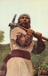 H45/ Foreign Postcard Guatemala c1940s Indian Boy San Martin Chile Verde