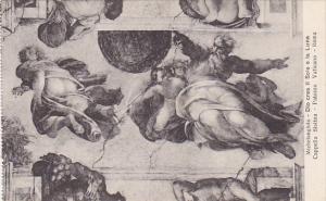 Michelangelo Dio crea Sole e La Luna Cappella Sistina Palazzo Vaticano