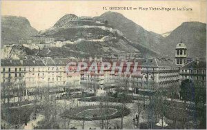 Old Postcard Grenoble Place Victor Hugo and Forts