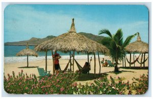 c1950's Tropical Las Gaviotas Beach Mazatlan Sinaloa Mexico Vintage Postcard