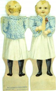 1894 Double Sided Paper Doll Toy Set Mclauglin Coffee Victorian Lot PD22