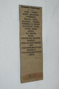 The Broadmoor Colorado Springs Colorado 20 Strike Matchbook Cover