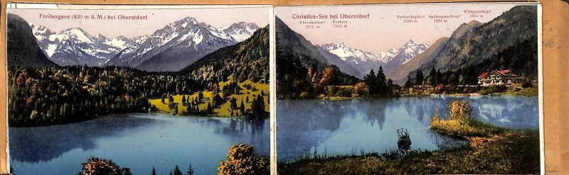 Leporello book folder 10 vintage scenic views of Oberstdorf Germany