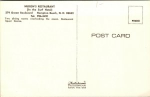 Vtg Hampton Beach New Hampshire NH Hudon's Restaurant Multi View Postcard