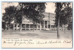 1905 The Colonial Exterior Building Street Mt. Clemens Michigan Vintage Postcard