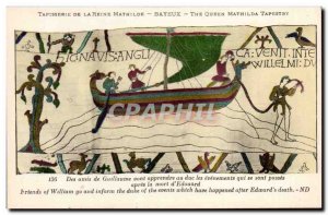 Postcard Old Bayeux Tapestry of Queen Matilda Of William of friends will lear...