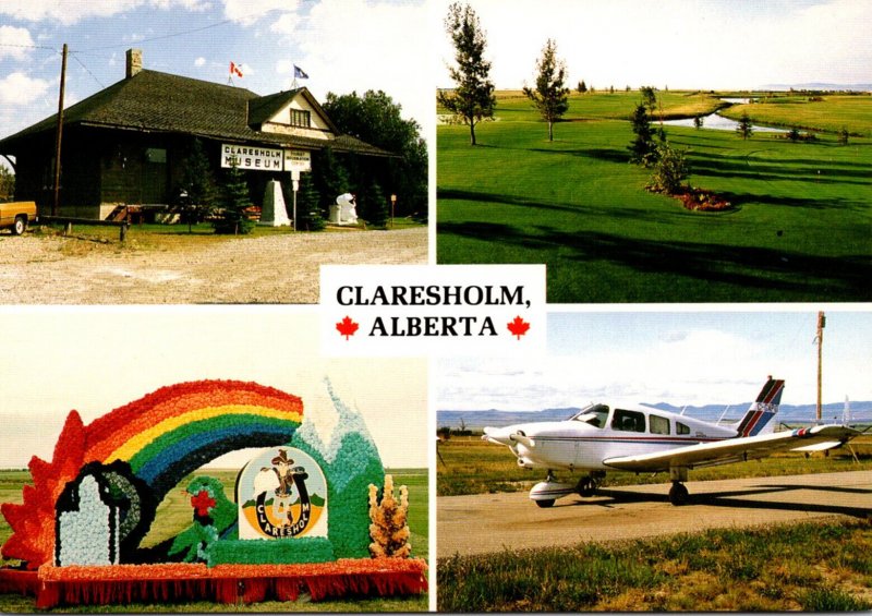 Canada Alberta Claresholm Multi View Museum Airport Golf Course and Welcome Sign