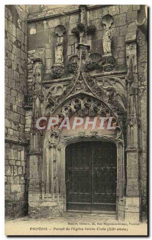 Old Postcard Provins Portal From & # 39Eglise Holy Cross