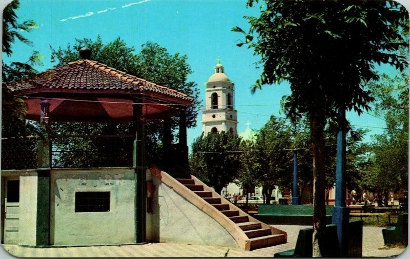 Kiosko Church Agua Prieta Son Mexico Postcard VTG UNP Vintage Unused Chrome 