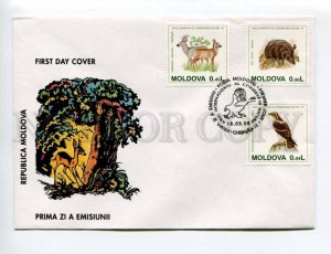 406459 MOLDOVA 1995 year FAUNA wild bosr deer eagle First Day COVER