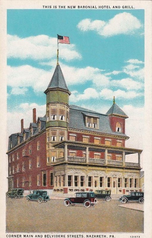 Postcard New Baronial Hotel and Grill Nazareth PA