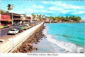 Maui, HI Hawaii  LAHAINA FRONT STREET SCENE Before Fire Devastation 4X6 Postcard