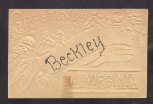 BECKLEY WEST VIRGINIA W.VA. EMBOSSED VINTAGE POSTCARD 1909