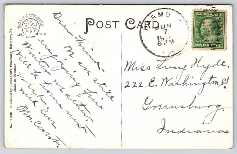 Harmony Junction Pennsylvania~Eidnau Mill~Bridge~Railroad Tracks~1910 Postcard