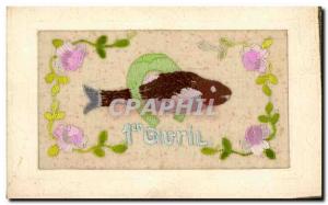 Old Postcard Fancy woven Horseshoe Poisson April 1st