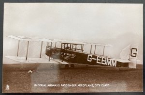 Mint Real Picture Postcard Early Aviation Imperial Airways Passenger Aeroplane