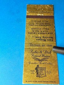 Matchbook Cover Forbis & Dick Funeral Homes Greensboro, North Carolina MB168
