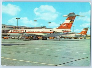 Germany Postcard Berlin-Schönefeld Airport Interflug Airplane c1950’s