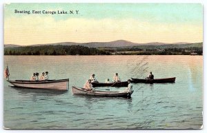 Boating Scene At East Caroga Lake New York NY Sightseeing Posted Postcard