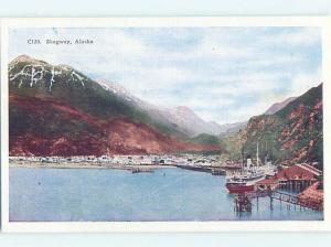 Unused W-Border BOAT & DOCK AT SHORELINE Skagway Alaska AK p0376