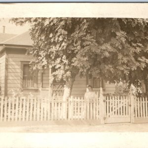 c1910s CA Small House & Woman RPPC Lovely Street View Real Photo Postcard A134