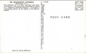 Washington Cathedral DC Postcard UNP VTG Plastichrome Unused Vintage Chrome 