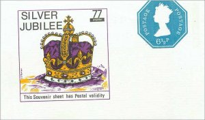 Entier Postal Stationery Machin June 1 / 2p 1952 Silver Jubilee 1977