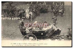 Old Postcard The King and Queen of & # 39Italie in Paris A magazine The hi to...