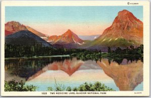 Two Medicine Lake Glacier National Park Mountains in Background Postcard