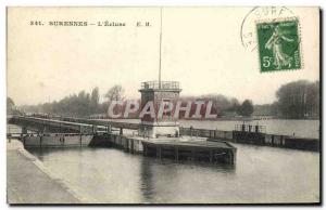 Old Postcard Suresnes The Lock