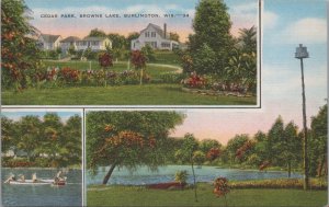 Postcard Cedar Park Browns Lake Burlington WI