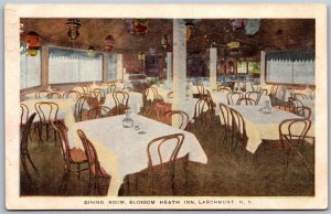 Vtg Larchmont New York NY Dining Room Restaurant Blossom Heath Inn Postcard