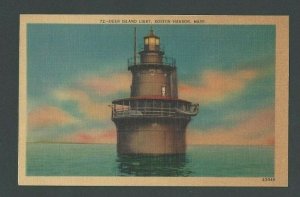 Ca 1926 PPC Lighthouse Deer Island Boston MA Mint
