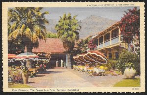 The Desert Inn East Entrance Palm Springs California Unused c1941