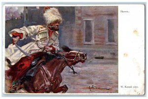 1916 Hurra Horse Riding Man Antique Posted WW1 Soldier Mail Austria Postcard