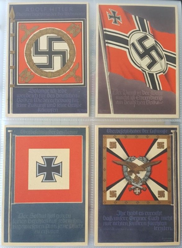 GERMAN THIRD 3rd REICH PROPAGANDA COMPLETE SET WEHRMACHT STANDARDS WITH SLEEVE
