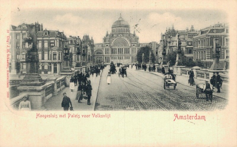 Netherlands Amsterdam Hogesluis met Paleis voor Volksvlijt Postcard 08.33